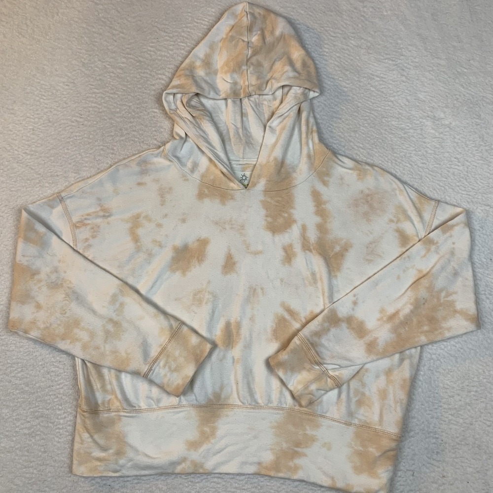 Aerie Offline Hoodie Pullover Sweatshirt Womens L Tie Dye Orange White Comfy